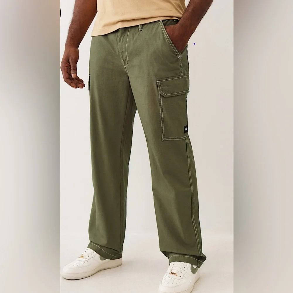 True Religion Men's Kalamata Green Cargo Pants 108335 Size 34 NWT